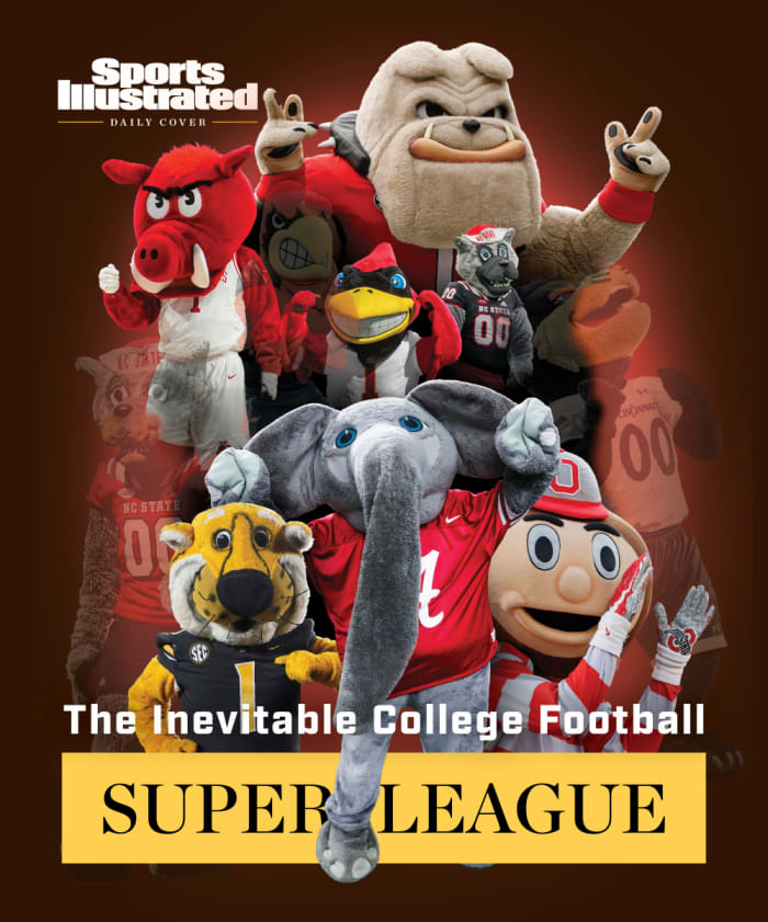 A composite of college football mascots